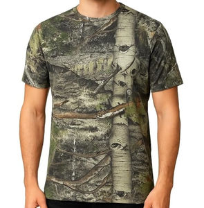 Camiseta de camuflaje para hombre, cuello redondo, manga corta, de algodón, para caza y senderismo, con estampado de camuflaje, corte regular y holgado, para chicos. - Product Image 3