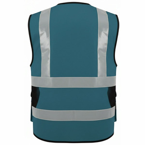 Men's Green Reflective Safety <b>Vest</b> With Multiple Pockets Breathable Zipper Closure Casual Outdoor Work Wear - Product Image 6