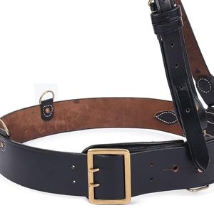 Ceinture croisée classique en cuir marron avec sangle réglable et finition haut de gamme - Product Image 3