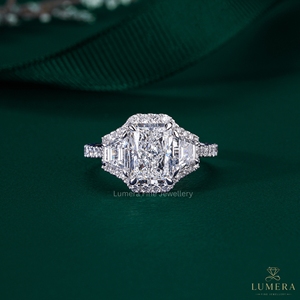 Bague de fiançailles en topaze taille ronde et diamant, clarté VVS2, alliance en or de qualité supérieure, bijoux fins, cadeau pour elle, bague de luxe - Product Image 1