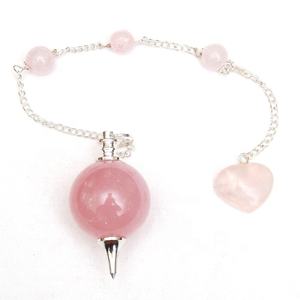 Quartz rose facettes goutte d'or pendentifs à la mode électro plaqué breloques - Product Image 5