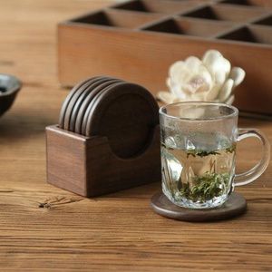 Posavasos Cuadrados de Nogal Artizon Studio de Alta Calidad, Color Marrón, Contemporáneos, Ecológicos, 10 mm de Grosor, 10 cm de Diámetro, para Servicio de Café - Product Image 6