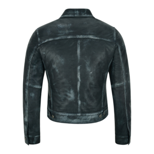 Custom Genuine Napa Leather <b>Women</b>’s Vintage Waxed Napa Leather Trucker <b>Jacket</b> OEM ODM Private Label Wholesale Manufacturer - Product Image 5