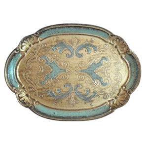 Bandeja de servir metálica decorativa de alta calidad con asas, rectangular, con relieve, estilo otomano marroquí, para comida, para fiestas en casa - Product Image 6