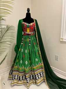 Floral Print Handmade Vintage <b>Floor</b>-Length Dress High Quality Afghan Kuchi Dress Women Wedding Dress - Product Image 3