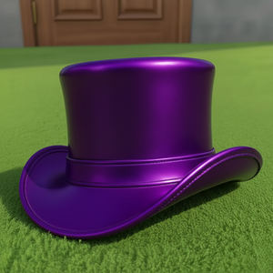 Chapeau haut de forme en cuir violet métallisé fait main de qualité supérieure, style steampunk, pour Noël et les festivals - Product Image 3