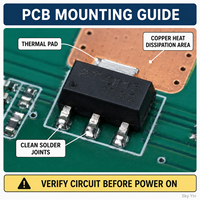 Circuit intégré de pilote LED à courant constant abaisseur PT4115 30V 1.2A avec gradation PWM pour éclairage haute luminosité, composant électronique