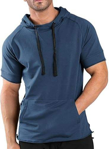 New Style Casual <b>Mens</b> Solid 100% Cotton <b>Short</b> <b>Sleeve</b> Oversized Summer Terry <b>Hoodies</b> & Sweatshirts - Product Image 5
