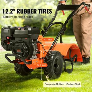 Cultivateur de jardin 212CC 4 temps avec 4 lames arrière réglables en acier pour pelouse et jardinage - Product Image 5