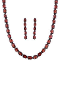 Garnet <b>Necklace</b> <b>Set</b> in 92.5 Sterling <b>Silver</b> KLSS-40219 - Product Image 3
