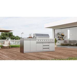 Fregadero Doble para Exteriores 830 con Encimera de Laca Negra y Base de Acero Inoxidable - Product Image 6