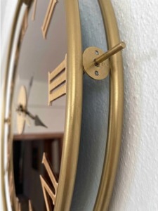 Luxury Gold Frame Mirror <b>Wall</b> <b>Clock</b> With Roman Numerals Suitable For Living Room And Elegant Home <b>Decor</b> Styling From India - Product Image 4