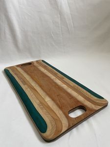 Planche à découper rustique en bois dur et résine pour cuisine, élégante planche en bois époxy pour salle à manger moderne - Product Image 3