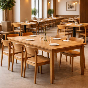 Mesa de Comedor Rectangular de Madera de Teca Sólida Moderna de Alta Calidad para Hoteles, Restaurantes Comerciales y Uso Familiar - Product Image 3