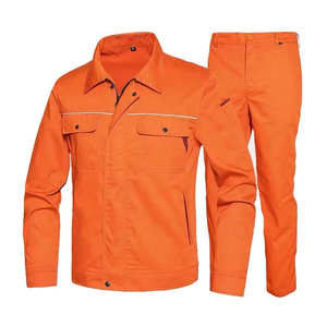 Conjunto <span class=keywords><strong>de</strong></span> Chaqueta y Pantalones <span class=keywords><strong>de</strong></span> Trabajo Gris Claro <span class=keywords><strong>para</strong></span> Hombre, Manga Larga con Bolsillos en el Pecho y Detalles Rojos <span class=keywords><strong>para</strong></span> Uso Industrial - Product Image 5