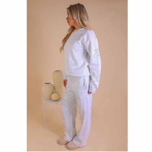 Custom Women's <b>Cropped</b> Sweatshirt Set Breathable Fleece <b>Jogger</b> Outfit Casual Activewear Wholesale Export Supply - Product Image 5