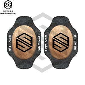 Genouillères en bois imprimées en cuir pour moto, genouillères de course fluorescentes pour piste et route, genouillères à fort impact avec sliders - Product Image 1