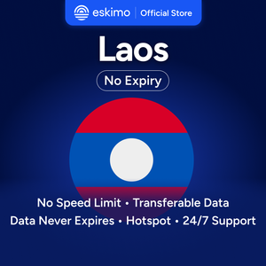 Eskimo Laos 1 Go eSIM sans expiration de la data, données de voyage, vitesse rapide 5G/4G, pas de carte SIM physique requise, S-L-01 Smartphones numériques - Product Image 1