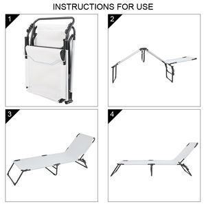 Letto da Campeggio Pieghevole a Tre Sezioni - Grigio - Arredamento Pieghevole per Esterni - Product Image 3