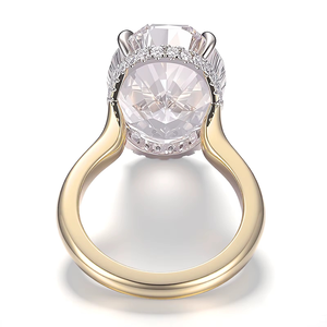 แหวนทองคำแท้ 10K ประดับเพชรแล็บ 5 กะรัต รูปไข่ จาก Provence Jewelry ได้รับการรับรองจาก IGI GIA เพชรเพาะเลี้ยงสำหรับผู้หญิง - Product Image 2