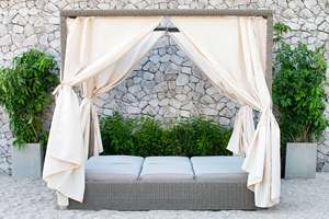 JERSEY <b>Outdoor</b> Daybed with Canopy Wicker Poolside <b>Cabana</b> <b>Bed</b> for Resort and Villa - Product Image 3