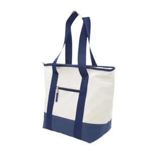 Sacs fourre-tout en toile de coton 100% réutilisables avec logo personnalisé et fermeture à glissière pour femmes, pour le shopping - Product Image 1