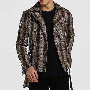Factory Proper Design Newest Style Men's Biker <b>Leather</b> Jacket Classic Look Great Personality Men's <b>Leather</b> Jacket - Product Image 3