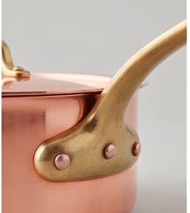 Copper Sauce <b>Pan</b> With Lid Handmade Minimalist Design Zinc Alloy Handle For Kitchenware Gas Use And Tableware - Product Image 3