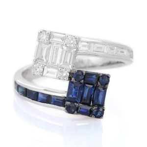 18K White <b>Gold</b> Solitaire Wedding <b>Ring</b> with Tanzanite Peridot <b>Opal</b> Citrine or Garnet - Product Image 2