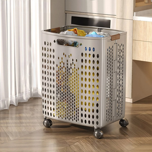 Stylish Metal <b>Laundry</b> <b>Basket</b> Wire Storage Bin For Bathroom Bedroom And Use Hotel Bathroom & Bedroom Storage Organizer - Product Image 6
