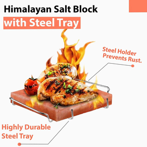 Venta al por mayor 2026 Placas de sal de cristal natural del Himalaya para cocinar, bandeja de metal/acero inoxidable para barbacoa, artesanías naturales - Product Image 6