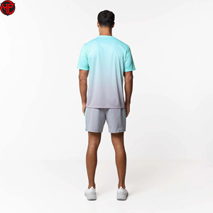 Conjunto de Camiseta y Pantalones Cortos Deportivos para Hombre, Cuello Redondo, Manga Corta, Estilo Casual, para Verano - Product Image 2