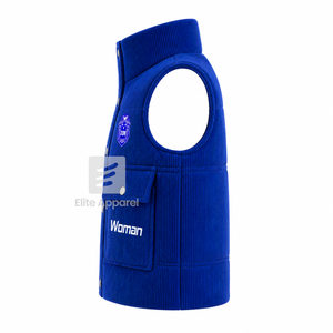 Chaleco acolchado transpirable personalizado de la hermandad Zeta Phi Beta con logotipo bordado en la parte delantera, chaleco sin mangas azul y blanco para mujer - Product Image 4