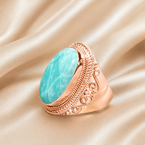 Natural Amazonite Gemstone <b>Ring</b> 925 Sterling <b>Silver</b> Handmade Vintage Boho Statement <b>Ring</b> Women Jewelry Gift <b>for</b> Unisex <b>Men</b> Her - Product Image 3