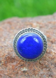 Wholesale Natural Blue <b>Lapis</b> <b>Lazuli</b> Round 925 Sterling Silver Gemstone <b>Ring</b> Handmade Elegant Fine Jewelry - Product Image 4