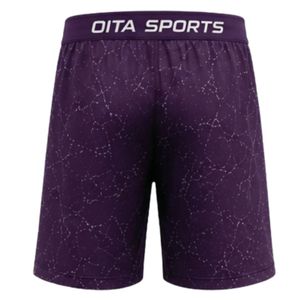 Purple Speckled Print Athletic Sports <b>Shorts</b> with <b>Elastic</b> <b>Waistband</b> Lightweight Breathable Gym Workout Training Performance Wear - Product Image 2