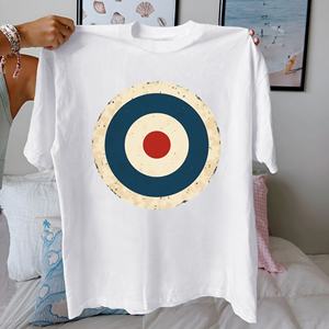 BullsEye Classic target Design Camiseta cómoda de algodón puro para mujer - Product Image 1