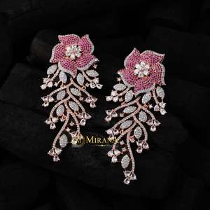 Ira Gold Plated Drop Earrings with Pearl and Diamond Accents - Product Image 3