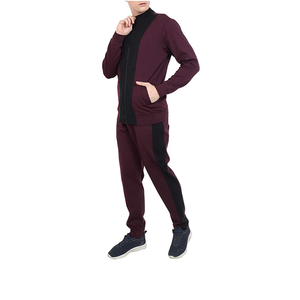 Most Trendy Cut and Sew Winter 2 <b>Pc</b> Tracksuit <b>Sets</b> Thick Hoodie & Matching Jogger Sweatpants Two Piece Cotton Men's Sweatsuit - Product Image 4