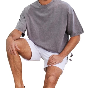 T-shirt pour homme Clush Industries, de bonne qualité, en coton pur, effet délavé, coupe ample, logo personnalisé imprimé - Product Image 5