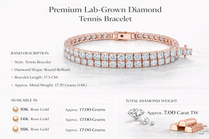 Pulsera de Diamantes Cultivados en Laboratorio, 7 Quilates, Certificación IGI, Oro de 10K, Joyería de Lujo VVS para Mujer, Regalo de Boda - Product Image 6