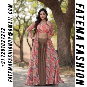 Georgette lehenga choli หนังสังเคราะห์แท้แบบดั้งเดิมจากนักออกแบบใหม่วัสดุถักทอแน่นสำหรับงานแต่งงานและงานปาร์ตี้ - Product Image 2