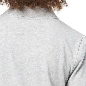 Polo gris à manches courtes pour femme avec rayures color block, col zippé, décontracté, respirant, printemps-été, coupe classique - Product Image 3