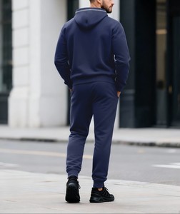 Autumn Winter Men's Casual Athletic Hoodie <b>Set</b> with Pocket Fleece Fabric Breathable 400 GSM - Product Image 2