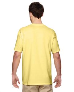 T-shirt décontracté pour homme, style streetwear, manches courtes, séchage rapide, respirant, jaune, 100% coton, jersey uni teint, coupe classique - Product Image 2