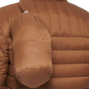 IMPROVEMENTS SPORTS Men's Brown Quilted Puffer Jacket Stand Collar <b>Covered</b> <b>Button</b> Closure Windproof Casual Outerwear Winter Wear - Product Image 4