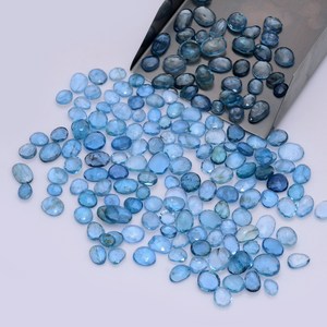 Lote de Cabujones de Aguamarina AAA+ Ovalados Facetados de 5x6mm-8x10mm, Cabujones de Aguamarina Azul Natural Preciosa para Joyería - Product Image 2