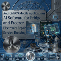 Software de IA para aplicaciones móviles Android e iOS, para la reserva de servicios de reparación de electrónica de refrigeradores y congeladores, software de IA ERP CRM