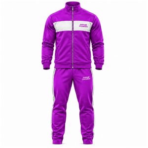 Prime Power <b>Men's</b> <b>Purple</b> Tracksuit Set Full Zip Stand Collar Jacket Tapered Jogger Pants Breathable Bulk Order Supplier 2026 - Product Image 1