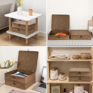 Seagrass <b>Storage</b> Baskets <b>Boxes</b> Rectangular <b>Shelf</b> Handmade <b>Storage</b> Basket Wholesale ecofriendly Made in Viet Nam - Product Image 5